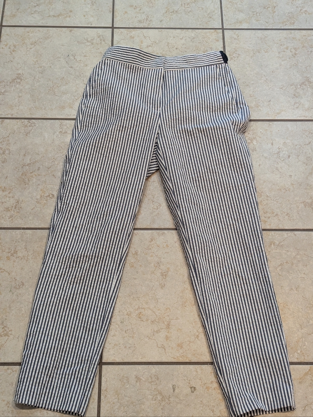 Zara Seersucker Straight Leg Pants - Picture 8 of 9